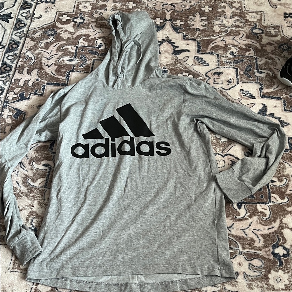 adidas Gray Hoodie with Black Logo